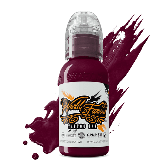 World Famous Tattoo Ink - Professional Tattooing Pigments - Deep Magenta 1oz