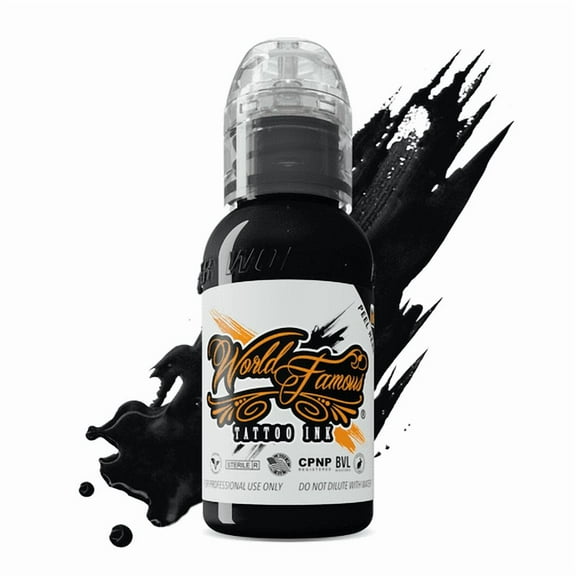 World Famous Tattoo Ink - Professional Tattooing Pigments - Legendary Outlining 1oz Bottle