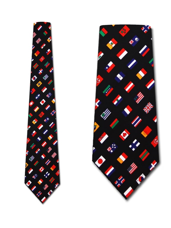 World Flag Diagonal Necktie Mens Tie
