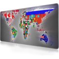 thumbnail image 1 of World Flag Map Mouse Pad (31.5x11.8 in) Extended Gaming Mousepad Non-Slip Rubber Base Desk mat for Desktop with Stitched Edges Computer mat for Desk XL, 1 of 5