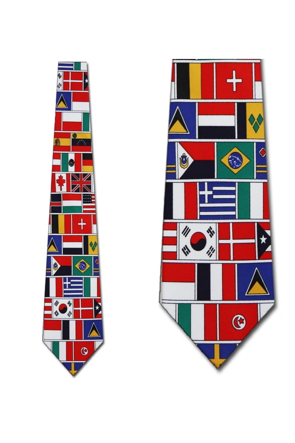 World Flags Allover Necktie Mens Tie