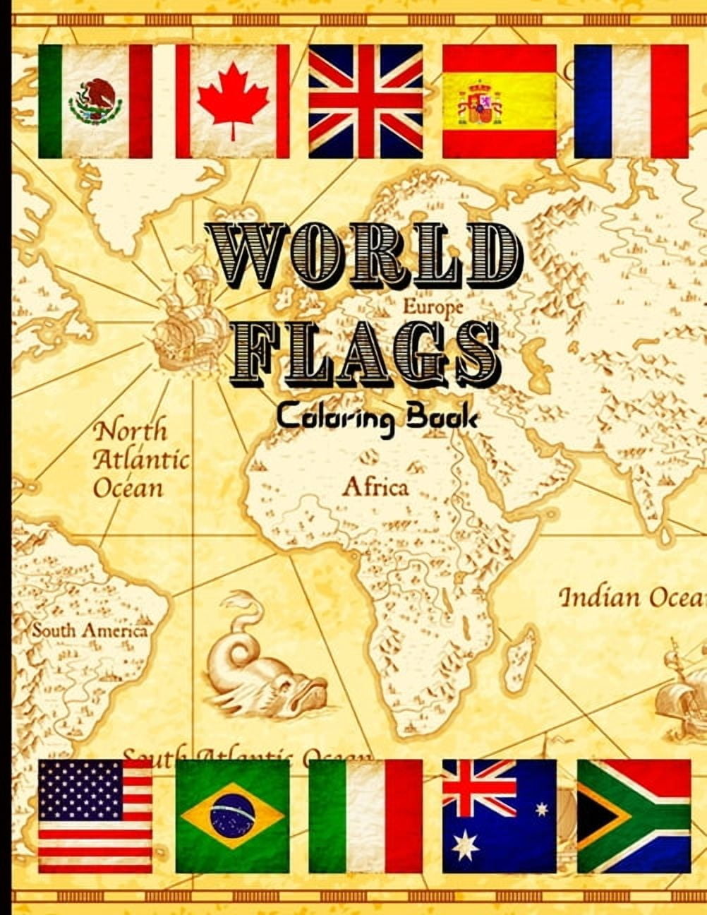 World Flags Coloring Book: Great World Countries Flags Coloring Book ...