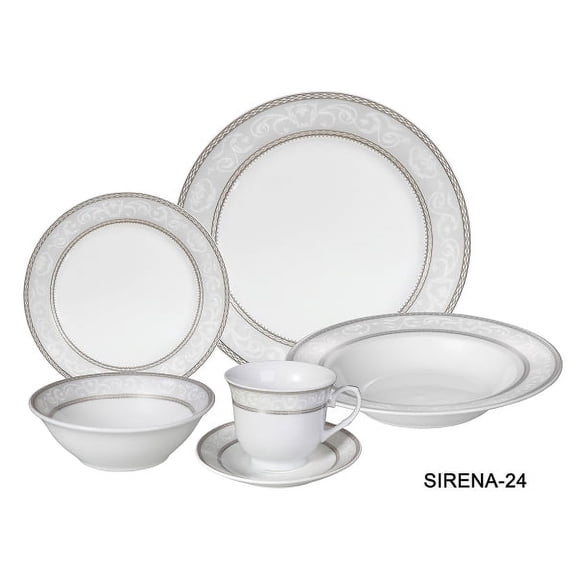 World Gifts 24 Pieces Porcelain Dinnerware Set - Service for 4