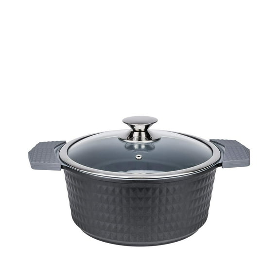 World Gifts Non-Stick Ceramic Coated Aluminum Stock Pot Sauce Pan with Glass Lid - 7 Quart