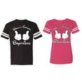 thumbnail image 1 of World Greatest Boy & Girlfriend Matching Couple Cotton Jerseys (Men Black / Women Pink) (Men L / Women S), 1 of 3