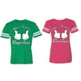 thumbnail image 1 of World Greatest Boy & Girlfriend Matching Couple Cotton Jerseys (Men Green / Women Pink) (Men L / Women L), 1 of 3