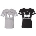 thumbnail image 1 of World Greatest Boy & Girlfriend Matching Couple Cotton Jerseys (Men Heather / Women Black) (Men M / Women XL), 1 of 3