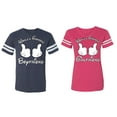 thumbnail image 1 of World Greatest Boy & Girlfriend Matching Couple Cotton Jerseys (Men Navy / Women Pink) (Men S / Women M), 1 of 3