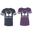 thumbnail image 1 of World Greatest Boy & Girlfriend Matching Couple Cotton Jerseys (Men Navy / Women Purple) (Men S / Women S), 1 of 3