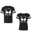 thumbnail image 1 of World Greatest Boy & Girlfriend Unisex Couple Matching Cotton Jersey style T-Shirt Contrasting stripes on sleeves (Men Black / Women Black) (Men S / Women S), 1 of 3