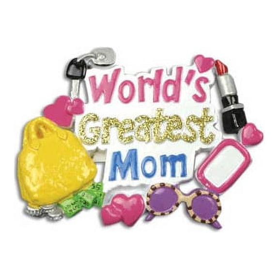 World Greatest Mom Daughter Son Personalized Christmas Ornament DO-IT-YOURSELF