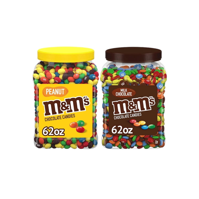 Pack of 2 M&M's - Chocolate Peanut & Milk Chocolate Jars, 62oz