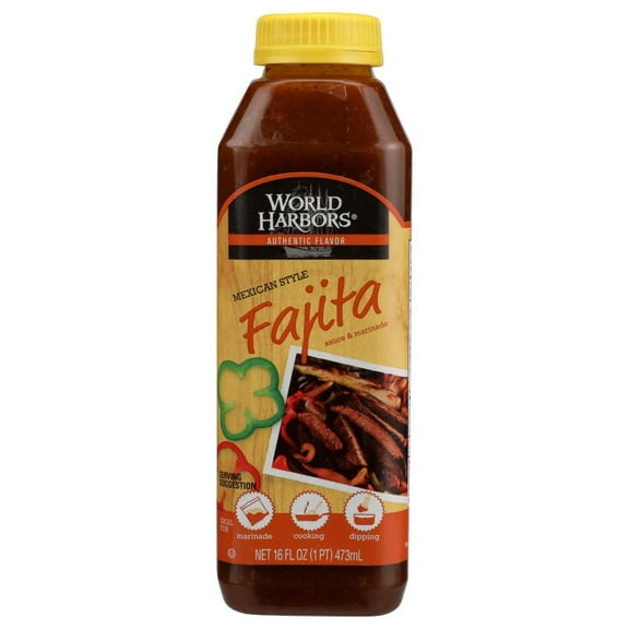 World Harbor Fajita Marinade And Sauce Mexican Style, 16 Fl Oz.