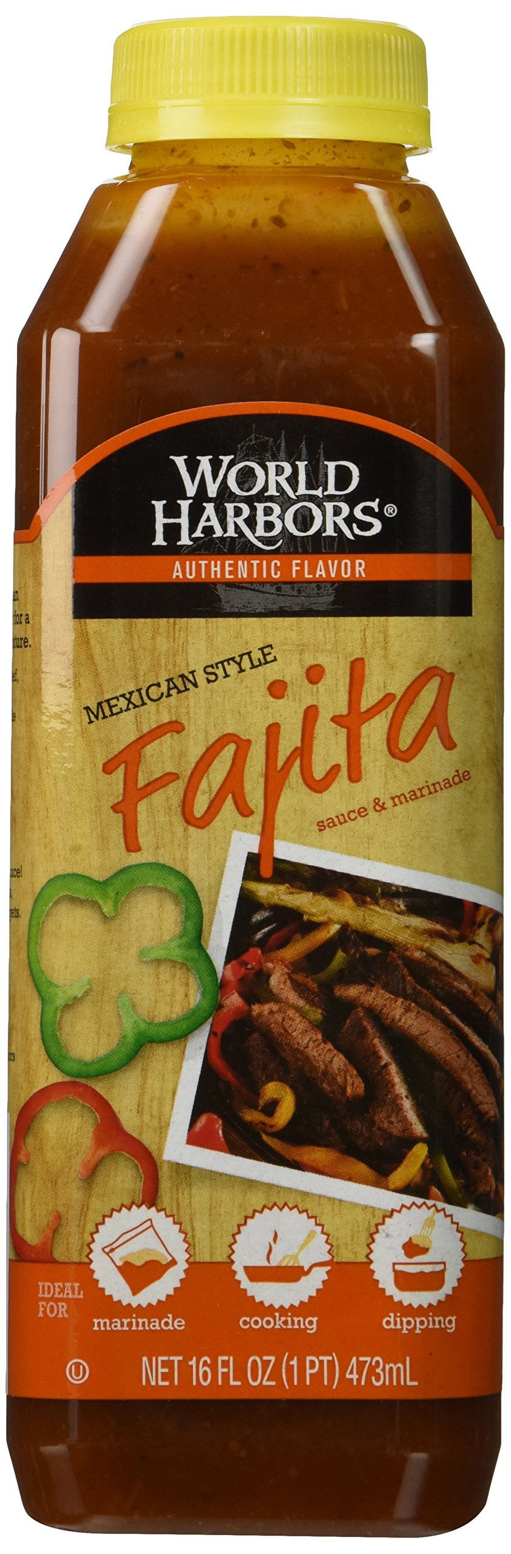 World Harbor Fajita Marinade And Sauce Mexican Style - Case Of 6 - 16 Fl Oz.