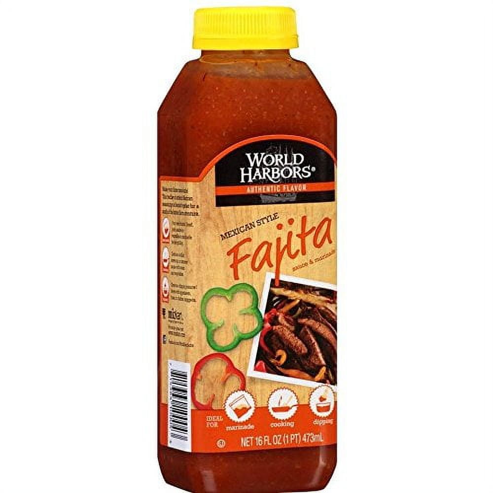 World Harbors Mexican Style Fajita Marinade, 16fl. oz. plastic bottles