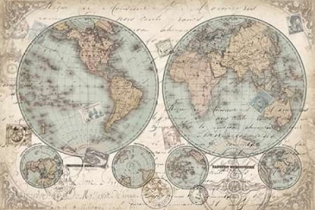 World Hemispheres landscape Canvas Art - Tre Sorelle Studios (24 x 36)