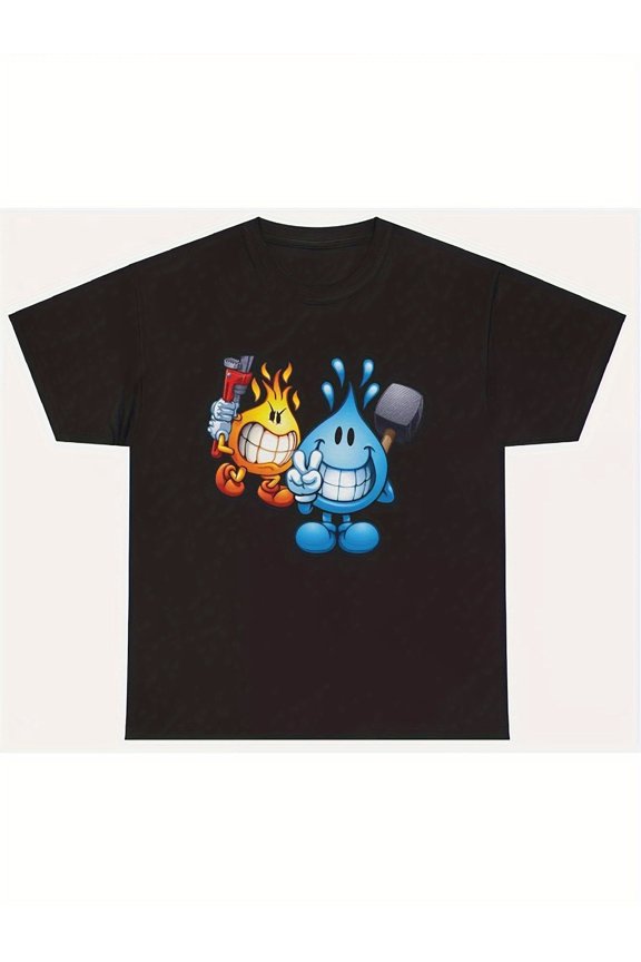 World Industrial Shirt Flame Boy and Wet Willy Skateboard Mens Casual Short Sleeve 220g