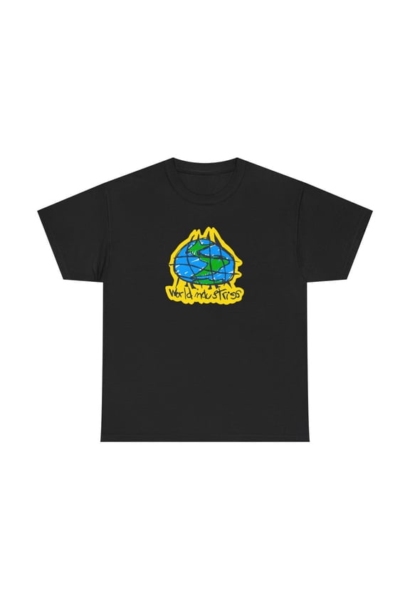 World Industries Globe Sketch Classic Skateboarding Design T Shirt Tee - Black / XL