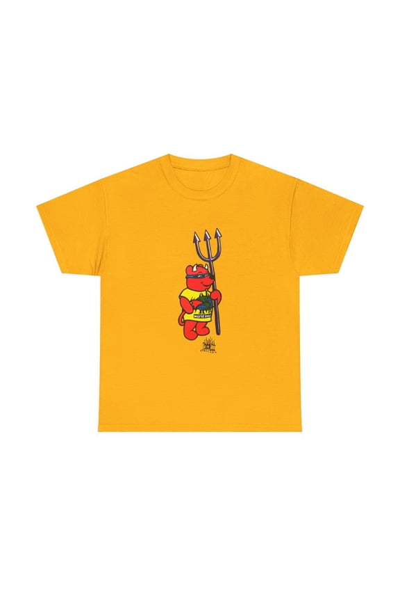 World Industries Red Devil Bear Skate Skateboarding 90s Design T Shirt Tee - Gold / 4XL