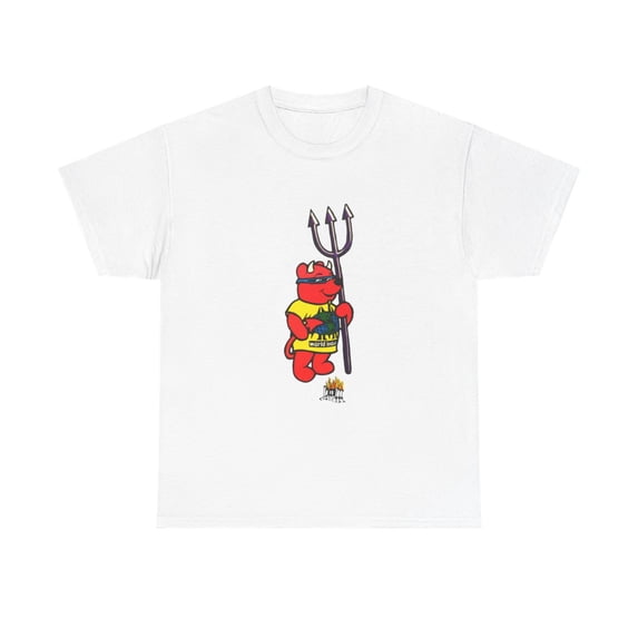 World Industries Red Devil Bear Skate Skateboarding 90s Design T Shirt Tee - White / S