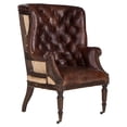 thumbnail image 1 of World Interiors Charles Tall Deconstructed Leather Armchair in Brown, 1 of 6