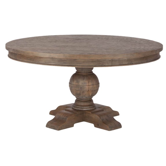 World Interiors Chatham Downs 48" Round Wood Dining Table in Teak Brown