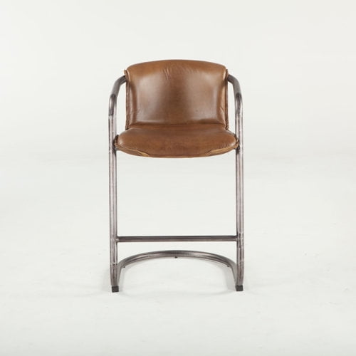 World Interiors Chiavari 22" Leather Counter Chairs in Brown (Set of 2)