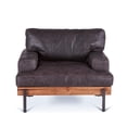 thumbnail image 1 of World Interiors Chiavari Ebony Leather Armchair in Antique Ebony Brown, 1 of 6