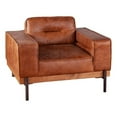 thumbnail image 1 of World Interiors Chiavari Leather Upholstered Arm Chair in Vintage Cognac Brown, 1 of 7