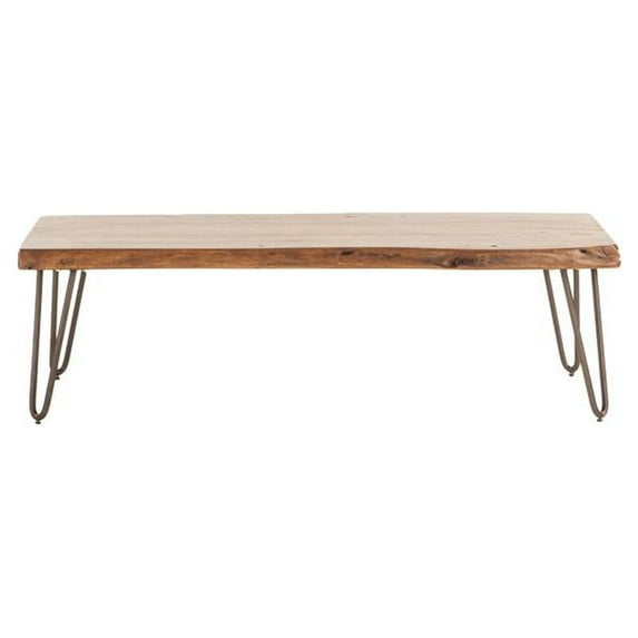 World Interiors Grandby Acacia Wood Live Edge Coffee Table in Walnut