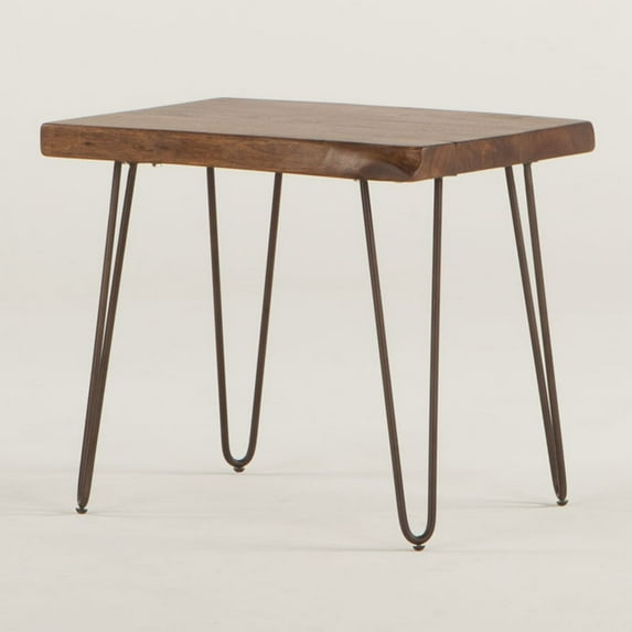 World Interiors Acacia Live Edge Rectangle Side Table in Natural