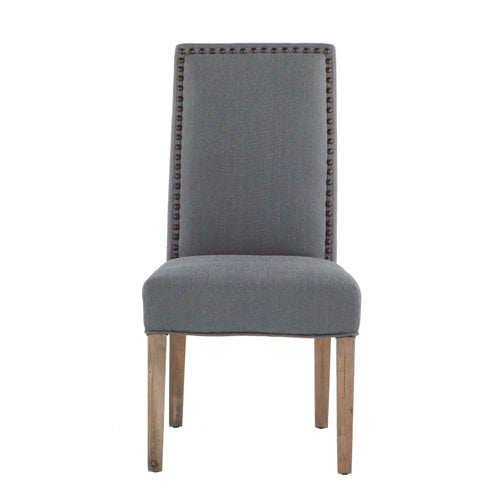 World Interiors Jona 18.5" Fabric Upholstered Dining Chairs in Gray (Set of 2)