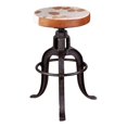 thumbnail image 1 of World Interiors Sterling 20.5" Leather Industrial Adjusting Barstool in Cream, 1 of 6