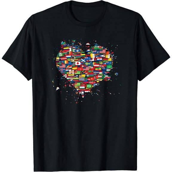 World International People Human Flags Heart Countries T-Shirt