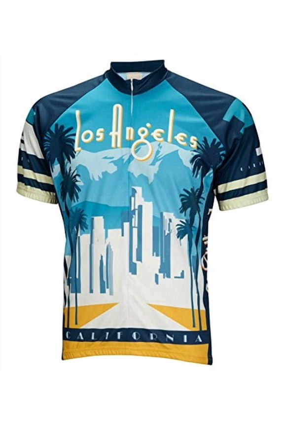 Mens Los Angeles Mens Cycling Jersey Medium Blue