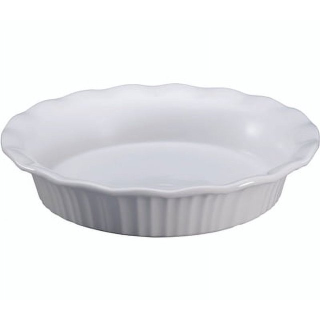 World Kitchen 1117314 Corningware Pie Plate, Ceramic, French White, Dishwasher Safe Yes
