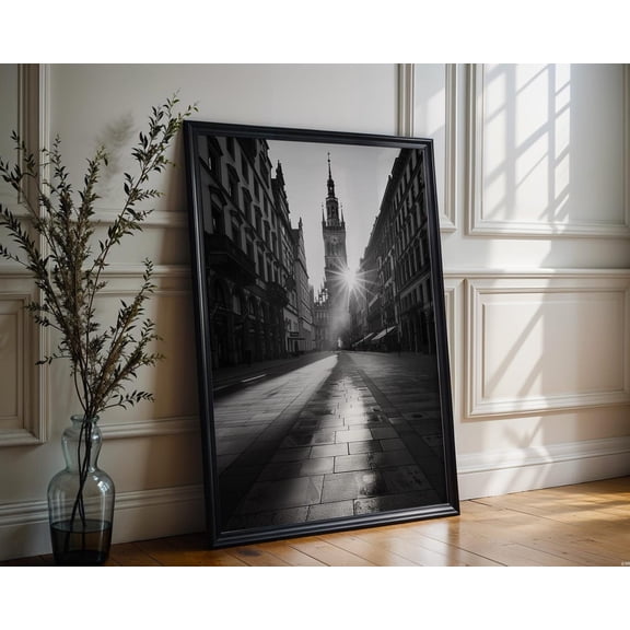 World Landmark Munich City Tower Print Black And White Architecture Photography