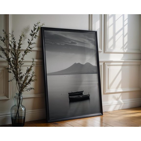 World Landmark Naples Italy Seascape Print Mount Vesuvius Minimalist Photography