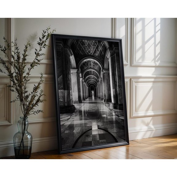 World Landmark Vienna National Library Print Grand Hallway Architecture Luxury Home Decor