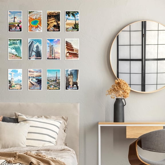 World Landmarks Theme Postcards Travel Landscape Decor Gift With Mailing Side