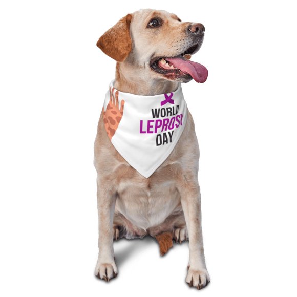 World Leprosy Day Dog Bandanas Triangle Bibs Pet Scarf Accessories For Small Medium Large Dogs And Cat