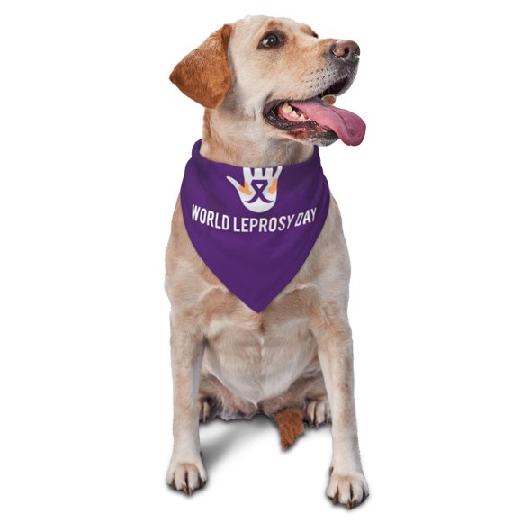 World Leprosy Day Dog Bandanas Triangle Bibs Pet Scarf Accessories For Small Medium Large Dogs And Cat