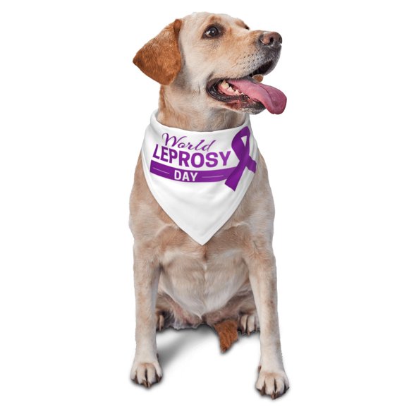 World Leprosy Day Dog Bandanas Triangle Bibs Pet Scarf Accessories For Small Medium Large Dogs And Cat