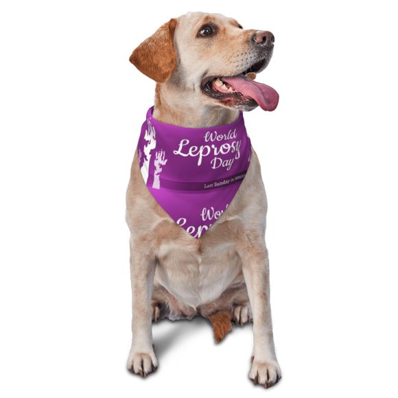 World Leprosy Day Dog Bandanas Triangle Bibs Pet Scarf Accessories For Small Medium Large Dogs And Cat
