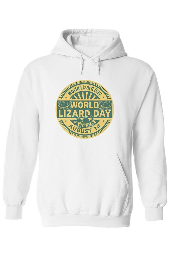 World Lizard Day Logo Hoodie Men -Image by Shutterstock, Male Large