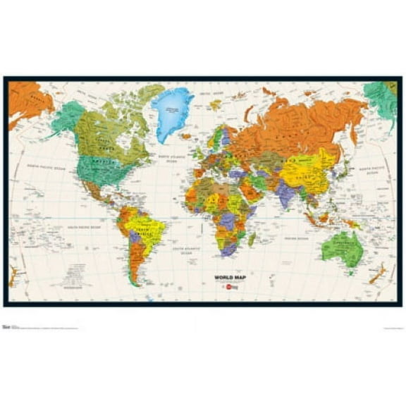 World Map 09 Poster - 22 x 34 inches