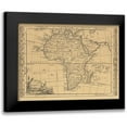 thumbnail image 1 of World Map 14x12 Black Modern Framed Museum Art Print Titled - Africa 1800, 1 of 5