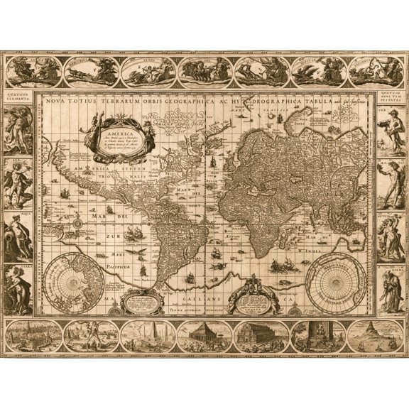 World Map - 1606 Poster Print