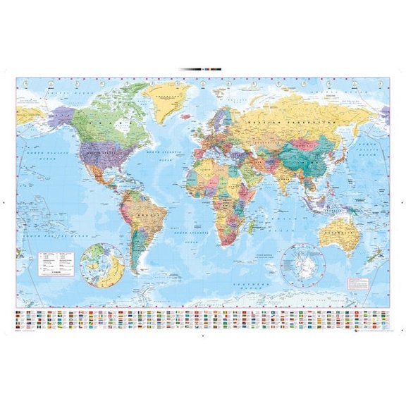 World Map 2015 Poster - 22 x 34 inches