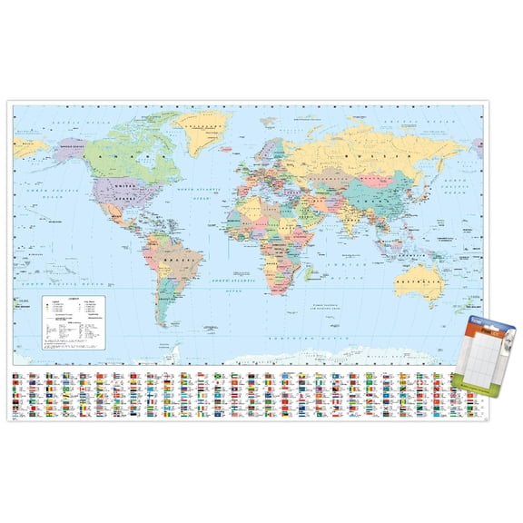 World Map 2023 Wall Poster, 22.375" x 34"